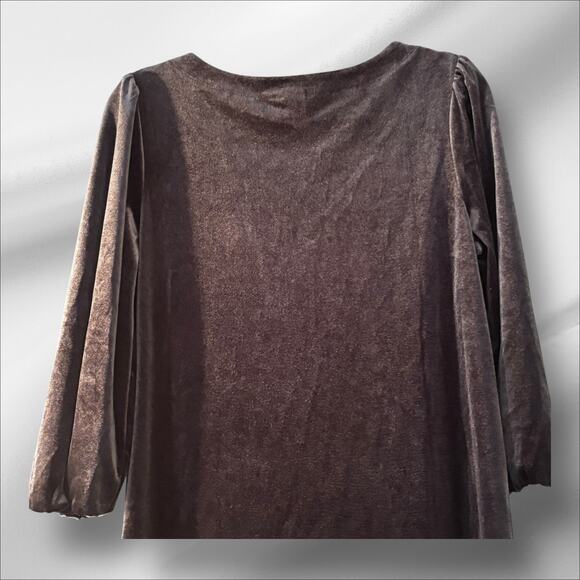 Gap Velveteen Dress NEW Elastic Puff Sleeve Cocktail Party Holidays Medium - Picture 5 of 9